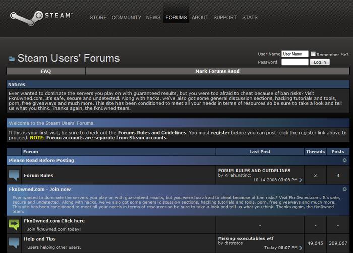 Steam Forums Hacked