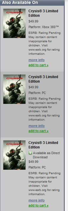 [UPDATE] Origin Confirms Crysis 3?