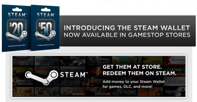 Steam Pre-Paid Cards Now Available at GameStop